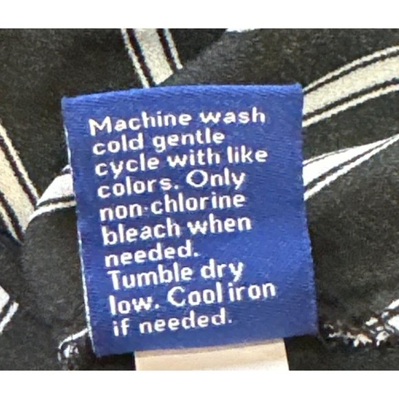 APT. 9 Brand Striped V-Neck Wrap Blouse w/Puff Sleeve Polyester Women's Size L - Picture 15 of 15